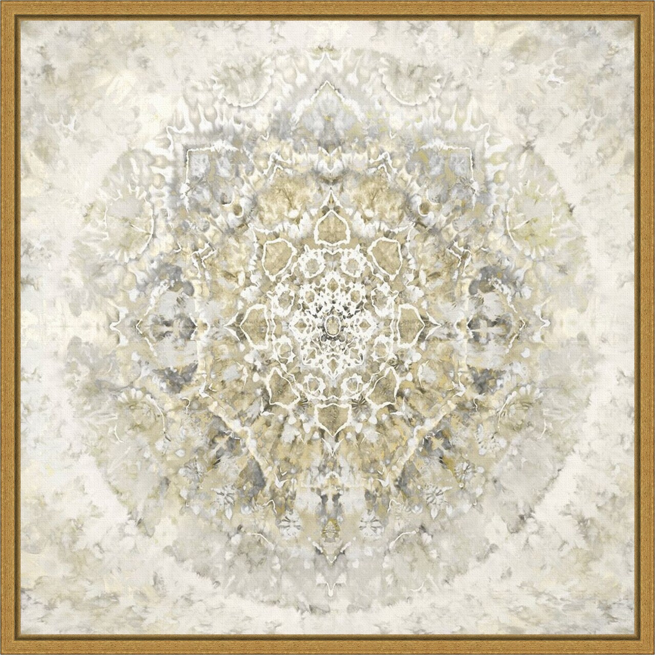 Tapestry Neutral by Molly Kearns 16-in. W x 16-in. H. Canvas Wall Art Print Framed in Gold